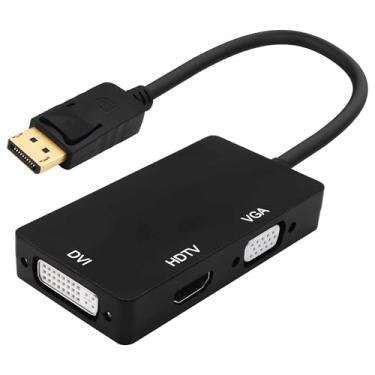Imagem de YARCHONN Adaptador DisplayPort para HDTV VGA DVI DP para VGA DVI HDTV 3 em 1, conversor de adaptador macho para fêmea, para PC, laptop, projetor de TV
