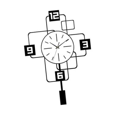 Imagem de Generic Relógio de parede com pêndulo oscilante sem -taque, decoração para casa, fácil leitura, relógio pendurado, silencioso, para sala de aula, Branco 30cmx50cm
