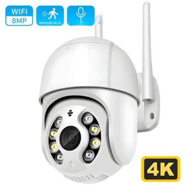Imagem de Câmera IP PTZ Wifi 4K 8MP 1080P Com Zoom Digital 4X, Detecção Humana P