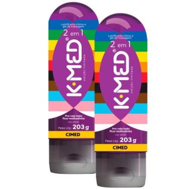 Imagem de Kit 2 Gel Lubrificante Íntimo K-Med 2 em 1 LGBTQI+ com 203g
