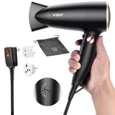 Imagem de Secador de cabelo de viagem VGR Dual Voltage 100-250V com plugue europ