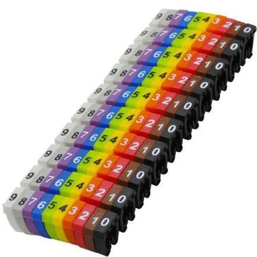 Imagem de Anilha Cabo 4 a 6 mm Com Numeros de 0 a 9 Colorida W3 Identifica E Org