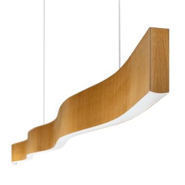 Imagem de Trybo Design - Lustre Madeira Retangular Linear LED Integrado 150cm -SNK 02 - TAUARI BF