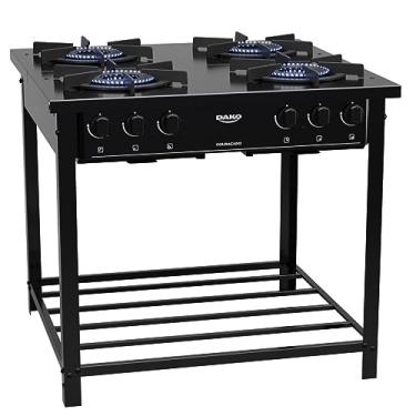 Imagem de Fogão Industrial 4 Bocas Preto com Tripla Chama Dako Couraçado