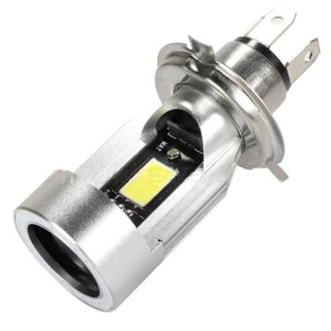 Imagem de Riloer H4 Lâmpada LED de neblina para motocicleta 9003 feixe de alta/baixa 20 W 2000 lm, luz de corrida diurna branca fria com olho de anjo, azul