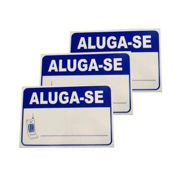 Imagem de Kit Un 3 Placa Pvc Aluga-Se Auto-Adesiva Jaime