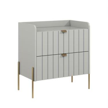 Imagem de Mesa De Cabeceira Industrial Pes De Ferro Cor Dourado 60 cm - Aprire M