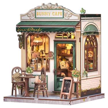Imagem de Kit de casa de bonecas em miniatura Fsolis Book Nook Sunny Cafe com de