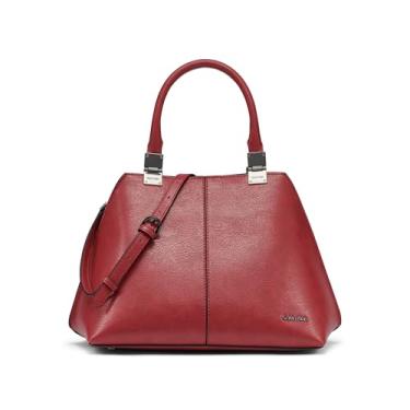 Imagem de Calvin Klein Bolsa feminina geométrica de granito – 2 em 1, cranberry, tamanho único