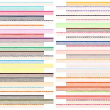 Imagem de Bandas para encadernação de livros, faixa de cabeça de livro de 30 cm, kit de encadernação de algodão colorido para encadernação de livros para iniciantes decoração de livros (48 cores)