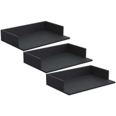 Imagem de Kit 3 Suportes Suspensos Para Micro-Ondas 60X40cm Preto - LYAM DECOR