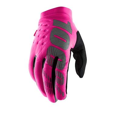 Imagem de 100% BRISKER Luvas femininas de motocross e mountain bike - Equipamento de proteção de corrida MTB e MX (GG - NEON ROSA/PRETO)