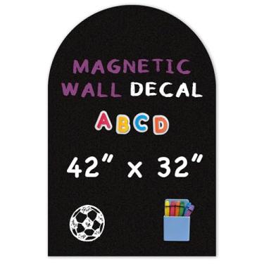 Imagem de YOUNGJQ Decalque magnético de parede, quadro-negro magnético para parede 106,7 x 81,3 cm, papel de parede adesivo para sala de jogos em casa (preto)