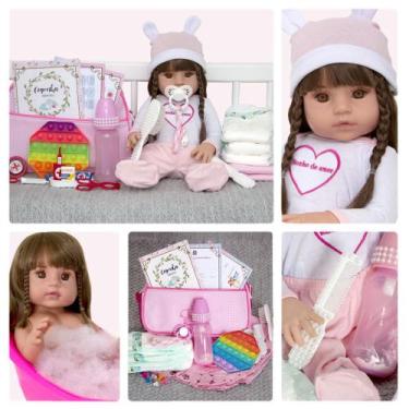 Imagem de Bebe Reborn Siliconado Menina Sonho de Amor Boneca Enxoval - Cegonha R