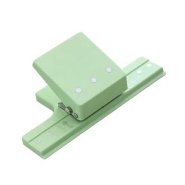 Imagem de Colaxi Perfurador de papel com 3 furos para cartões comemorativos, fotos, scrapbooking, material de escritório, capacidade para 5 folhas, Verde
