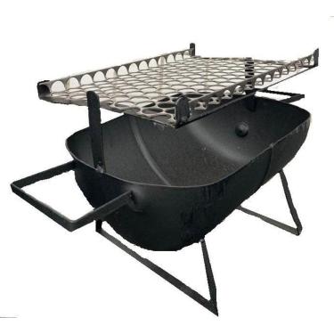 Imagem de Mini Churrasqueira Portátil Churrasco Carvão Prática Praia