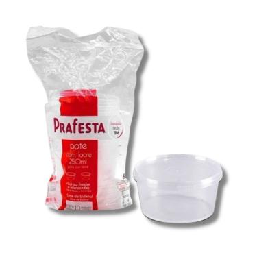 Imagem de Pote Redondo Freezer e Micro-ondas 250ml com Lacre Prafesta c/10 un