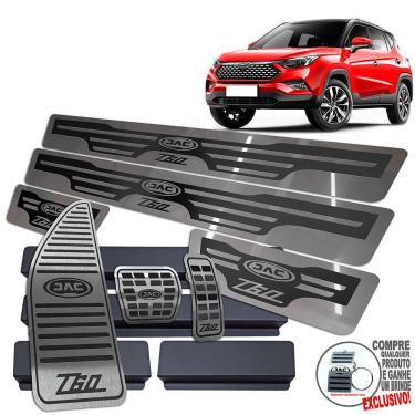 Imagem de Pedaleira Descanso Soleira Inox Jac T60 Preto Alto Relevo