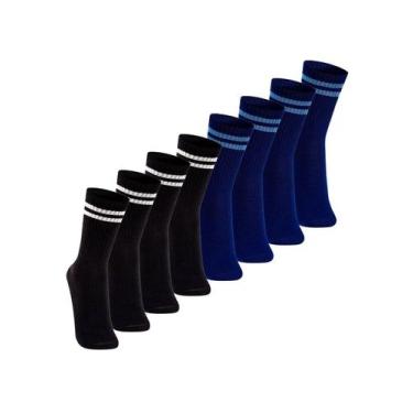 Imagem de Kit com 8 Pares de Meias Esportiva Cano Longo Lupo 3292-009 Colorido, 
