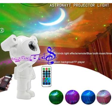 Imagem de Astronauta Projetor Luz Noturna Lua Galáxias Estrelas Color