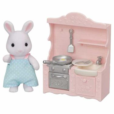 Imagem de Figura e Conjunto - Sylvanian Families - Cozinha - Pai Coelho Neve - Epoch Magia