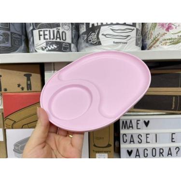 Imagem de Prato com Apoio Rosa Tupperware - 21,2 cm x 16,6 cm x 1,4 cm