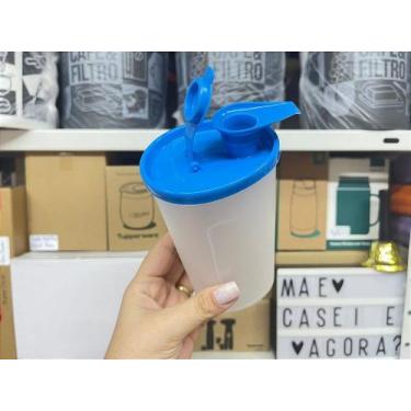 Imagem de Dosador Tupperware 470ml Levemente Translúcido com Tampa Azul