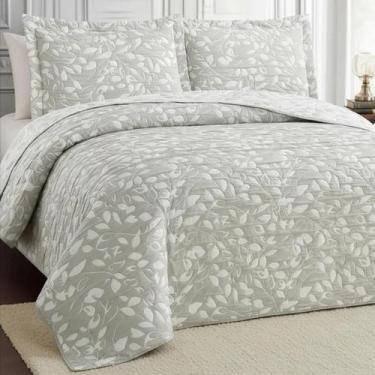 Imagem de Cobre Leito Queen Size Algodão Lauryn Bordado Super Luxuoso - De Luca 