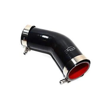 Imagem de LTI Universal 63 mm a 76 mm, 4 camadas, reforçado de alto desempenho, 6,3 cm a 7,6 cm, mangueira de silicone para acoplador redutor de cotovelo de 45 graus com braçadeira de parafuso T em aço inoxidável (6,3 cm a 7,6 cm preto)