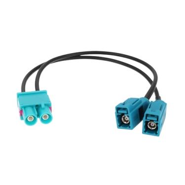 Imagem de eMagTech Cabo adaptador de antena de rádio de carro duplo FAKRA(Z) para 2 FAKRA compatível com VW compatível com Audi desde 2008