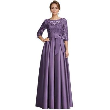 Imagem de Vestido raomiao, renda, cetim, glicínia da mãe do noivo, tamanho 16