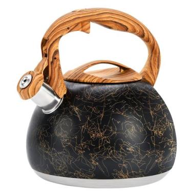 Imagem de Chaleira de chá GGC Art Line Black 3.1L com fogão em aço inoxidável