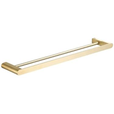 Imagem de WOTZOV Toalheiro de barra toalheiro para casa de banho toalheiro em aço inoxidável toalheiro de cozinha duplo para casa de banho com gancho toalheiro prateleira para toalhas toalheiro