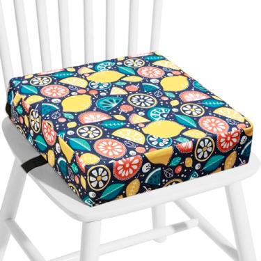 Imagem de Assento infantil com cinto de segurança ajustável de 8 cm extra grosso macio almofada infantil lavável para mesa de jantar (frutas coloridas)