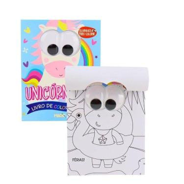 Imagem de Livro de Colorir Olhinhos de Unicórnios - Tudo em Caixa