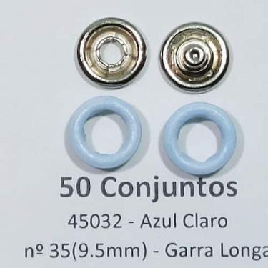 Imagem de Botões de Pressão Nº 35 Tic-Tac Colorido Latão Sortidos Azul Claro 9,5
