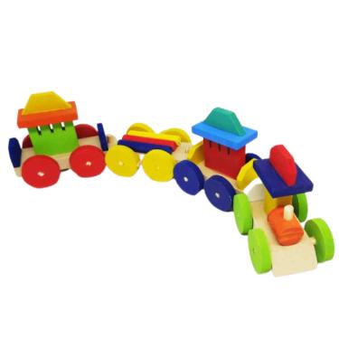 Imagem de Trenzinho com 3 Vagões - Madeira - Tam. G - Marcio Artesanatos