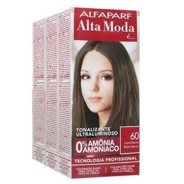 Imagem de Alta Moda Alfaparf kit c/3 Tonalizantes 60 Louro Escuro 120g