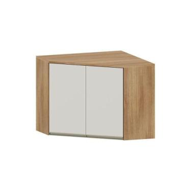 Imagem de Armário Aéreo Canto Diagonal 1 Porta Diana Luciane Móveis Avelã/areia