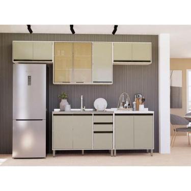 Imagem de Cozinha Modulada Compacta 5 Peças Sem Tampo Linea Luciane Mó Pátina Ff