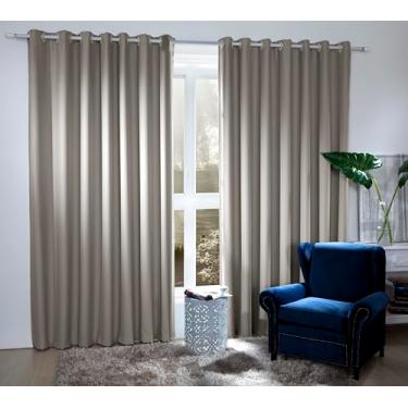 Imagem de Cortina Blackout 4,00 x 2,60m, 2 Partes com 24 Ilhoses, Bloqueia até 80% da Luz, Reduz Calor e Protege dos Raios UV, Lavável em Máquina – MC Cortinas