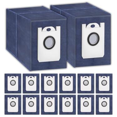 Imagem de (Pacote com 14) Sacos de pó de substituição UltraVision compatíveis com aspirador de pó robô autoesvaziamento bObsweep UltraVision, kit de acessórios, sacos de pó de substituição a vácuo, sacos de