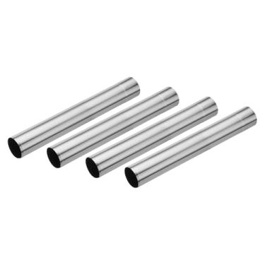 Imagem de PATIKIL Tubo de fogão de 6 x 40 cm, 4 peças de aço inoxidável engrossado alongado barraca reta fogão chaminé tubo extensão de combustão para acampamento fogão ventilação aquecedor de água fumaça