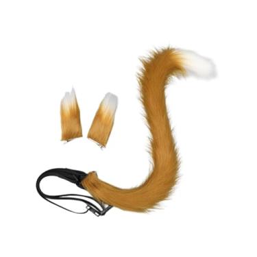 Imagem de Colaxi Faixa de cabeça com orelhas de gato, cosplay, gatos, fantasias, conjunto para shows, baile de máscaras de Halloween, Camelo Branco