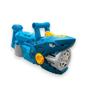 Imagem de Pistola de Brinquedo Lançadora de Bolhas de Sabão, Formato Tubarão, para Crianças a partir de 3 anos Azul