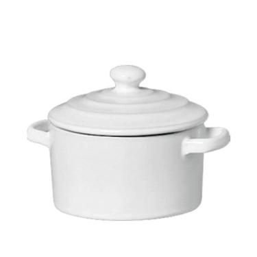Imagem de Mini Caçarola Cerâmica Branca Esmaltada 250ml Moderna Panelinha Para Festa Buffet Servir