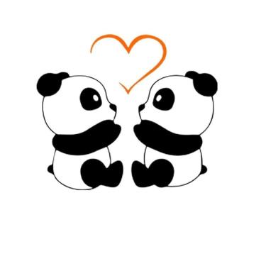 Imagem de Adesivo De Geladeira Casal De Panda - 50X21Cm