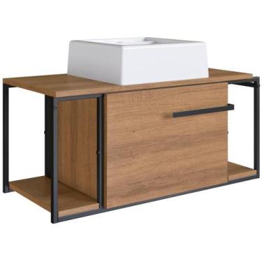 Imagem de Gabinete Susp E Cuba Marmore Sintetico P1019x94101 Mell Branco Pp Mell