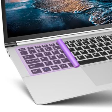 Imagem de Capa protetora de teclado universal para laptop, notebook de 13 polegadas e 35.6 cm, ultrafino, silicone, impermeável, à prova de poeira, protetor de teclado (mistura de cores, 4 peças)