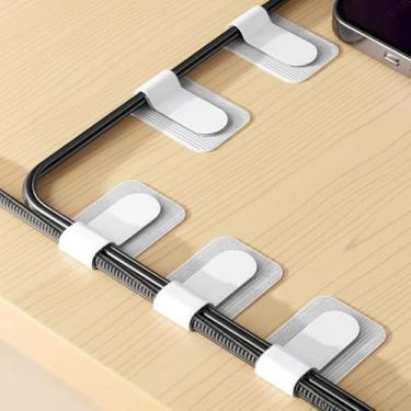 Imagem de Organizador de cabos de 10 peças – Artefato de armazenamento de cabos de dados para computador de mesa, braçadeira de cabo de gerenciamento de fios para escritório em casa, fixador de roteamento de